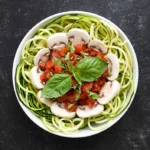 Spaghettis de courgettes à la provençale et champignons LOU